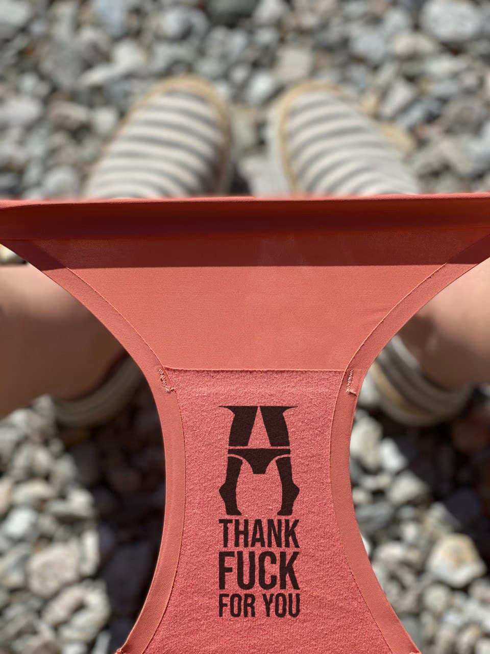 Thank F for you cheeky underwear gift - coral and teal daily briefs for BFFs and nurses