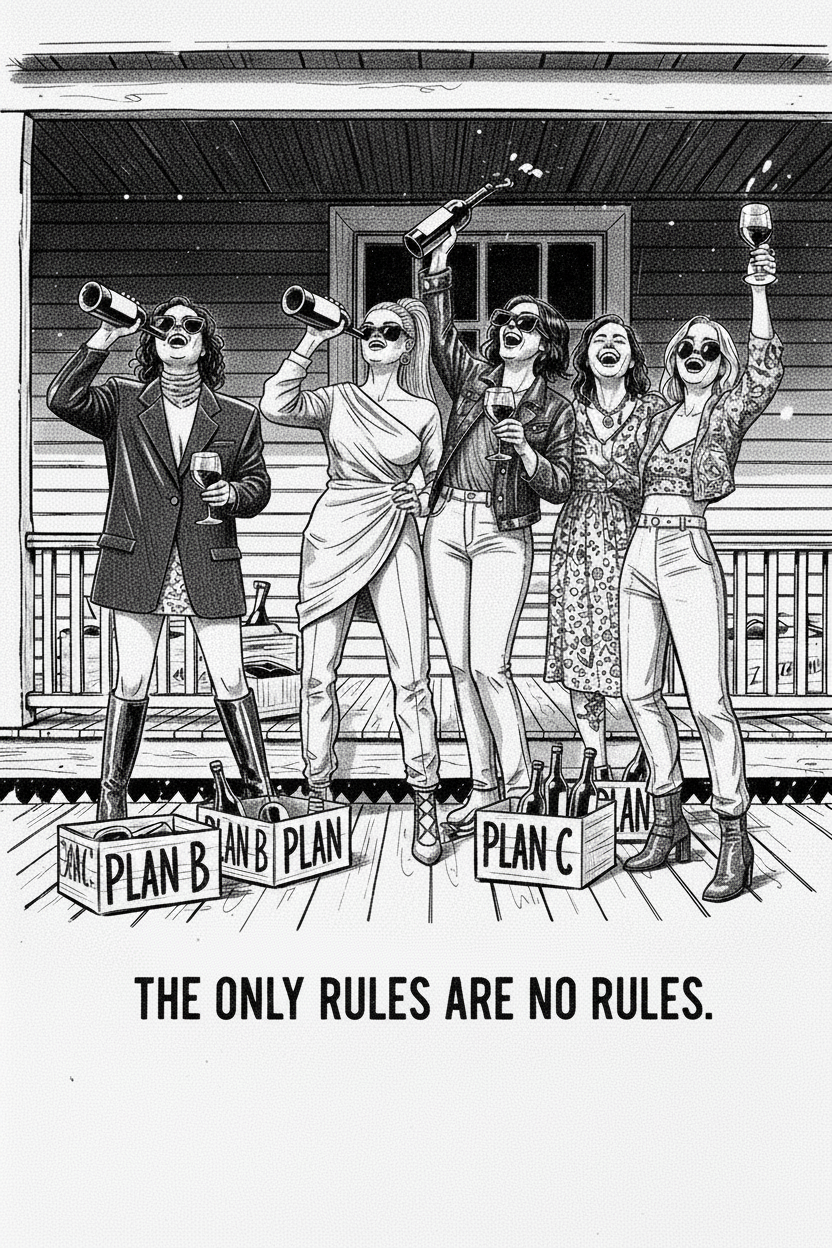 Plan B (and C) for women who invest in female founders, fine wine, and their best friends — shop DAILY BRIEFS, underwear with a message.
