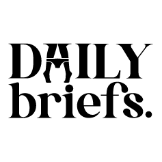 black transparent daily briefs logo